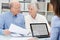 Elderly couple in a meeting with an adviser