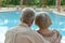 Elderly couple at pool