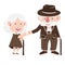 Elderly couple  promise flat design