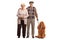 Elderly couple with a red poodle dog