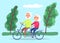 Elderly Couple Ride Bicycle on Date, Grandparents