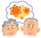 Elderly couple thinking about virus