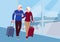 Elderly couple traveling together