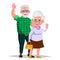 Elderly Couple Vector. Grandpa With Grandmother. Lifestyle. Couple Of Elderly People. Isolated Flat Cartoon Illustration