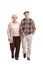 Elderly couple walking towards the camera