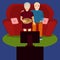 Elderly couple watch TV