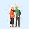 Elderly couple who are happy together