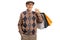 Elderly gentleman carrying shopping bags