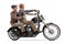 Elderly gentlemen riding a chopper motorbike