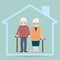 Elderly and home icon, Nursing home sign icon