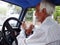 Elderly Indian Taxi Driver in Mumbai, India