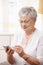 Elderly lady using smartphone