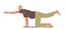 Elderly Male Character Stretching, Pilates Practice or Yoga Exercises. Isolated Senior Man Fitness, Sport and Healthy