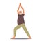 Elderly Male Character Yoga Exercises. Senior Man Stretching Body, Fitness and Healthy Lifestyle, Grandfather Gymnastics