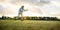 Elderly man playing a game of boules