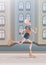 An elderly man practice Jogging on city street. Active lifestyle and sport activities in old age. Vector illustration.