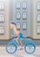 An elderly man riding a Bicycle on city street. Active lifestyle and sport activities in old age. Vector illustration.