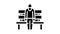 elderly man sitting on bench glyph icon animation
