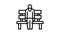 elderly man sitting on bench line icon animation