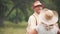 Elderly Man And Woman Dancing In The Garden