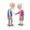 Elderly Man and Woman Holding Hands