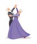 Elderly man and woman senior aged persons dance waltz