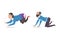 Elderly Man and Woman Stumbling and Falling Down by Accident Vector Set
