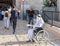 An elderly Muslim Arab sits near the Damascus Gate and begs for alms in the Muslim part of the old city of Jerusalem, Israel