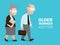 Elderly office workers is walking illustration vector.