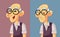 Elderly Older Man Feeling Happy and Sad Vector Cartoon