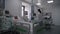 Elderly patient sleeps in bed in intensive care department