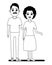 Elderly people avatar cartoon character in black and white