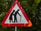 Elderly people funny road sign