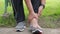 Elderly people have ankle pain after exercising.