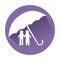 Elderly people insurance icon.Disabled care vector icon logo illustration