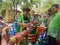 The elderly people showering buddha statue on Songkran day,