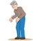 Elderly person with trembling symptoms of Parkinson`s, cold or fear, Caucasian