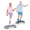 Elderly senior active people doing sport exercises