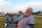 Elderly Spectators Sitting In Deckchairs