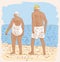 Elderly spouses on the beach