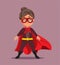 Elderly Superhero Wearing a Red Cape Feeling Strong and Healthy