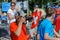 Elderly supporter with camera at the World Orienteering Championships in Lausanne, Switzerland