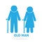 Elderly symbol. old people icon
