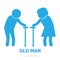 Elderly symbol. old people icon