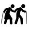 Elderly symbol. old people icon, button