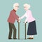 Elderly symbol. old people icon illustration