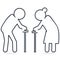 Elderly symbol. old people icon, simple line icon