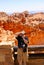 Elderly tourist in Bryce Canyon National Park