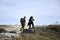 Elderly tourists climb the mountain