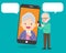Elderly using video call by smart phone